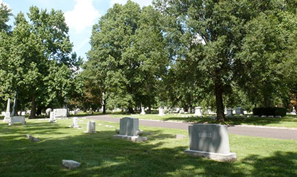 View of the cemetery looking north from Lavender Hill.